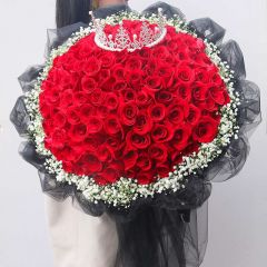 99朵红玫瑰花束上海鲜花速递同城杭州苏州北京合肥深圳生日送花店