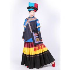 黑彝族舞蹈服装女款 彝族服装少数民族舞蹈服装黑彝族服装 